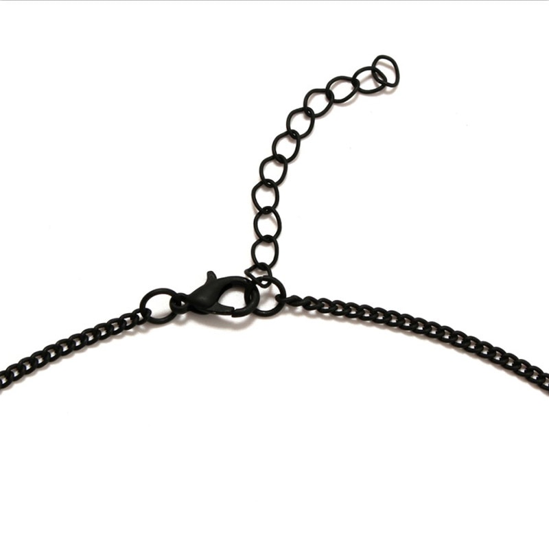 Halskæde trendy stor sort hvid akryl cirkel lang falsk krave vedhæng halskæder til kvinder bijoux
