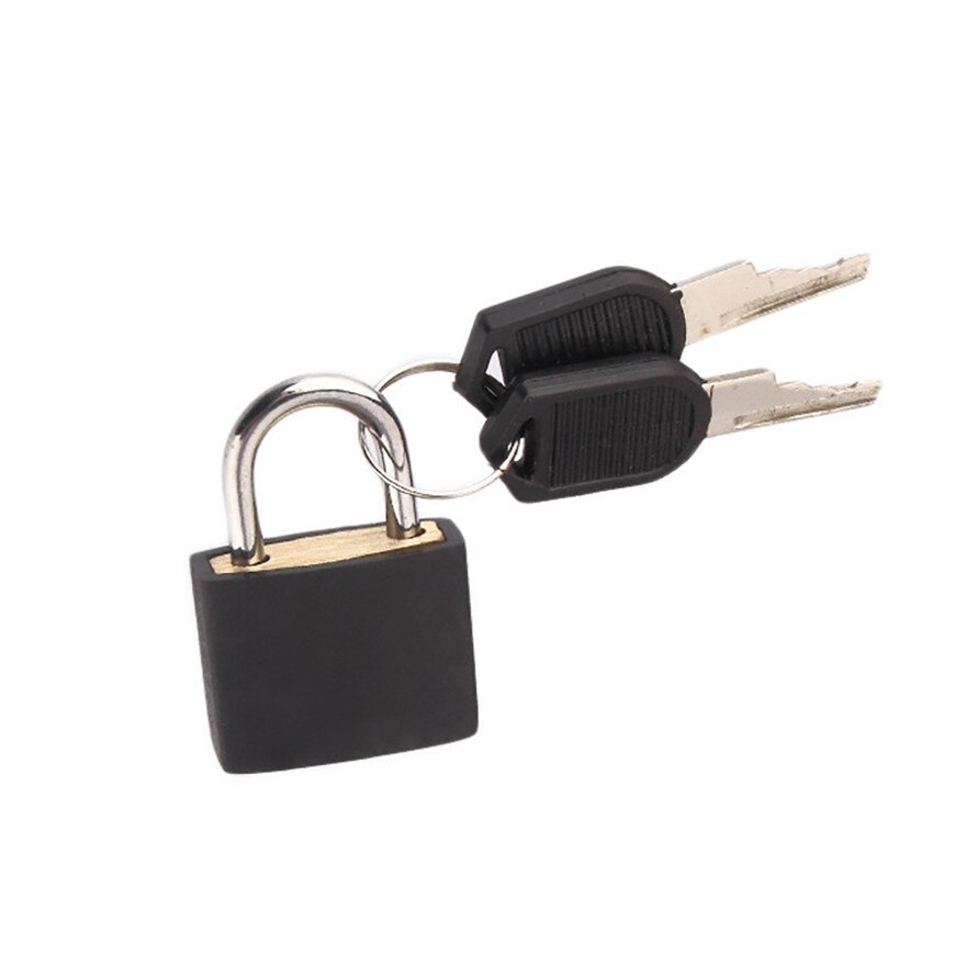 Small Mini Strong Steel Padlock Travel Suitcase Diary Lock Luggage Anti-Theft Security Padlocks 2 Keys Блокировка: black