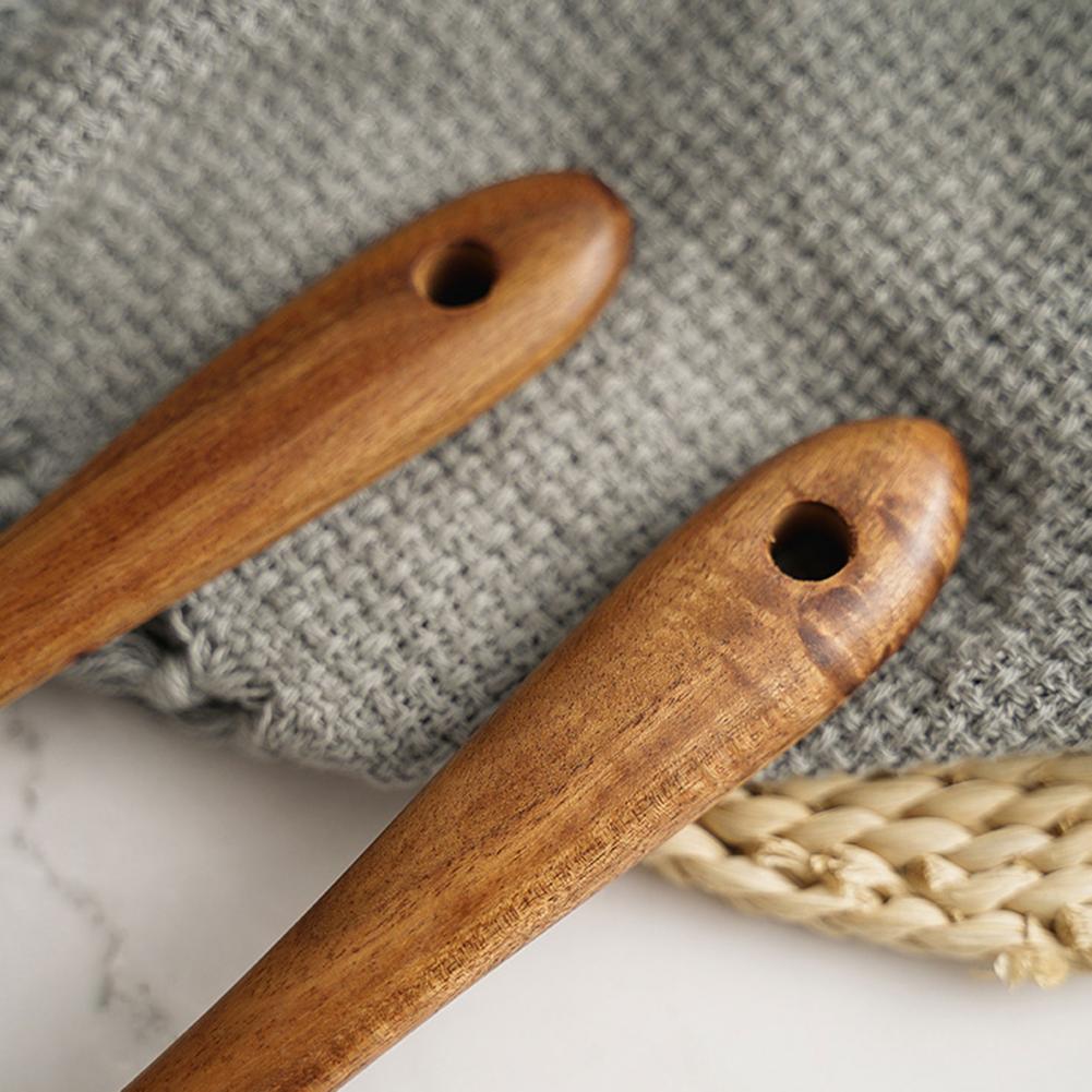 Tenedor Retro de madera reutilizable para ensalada, Sushi, cuchara para Pasta, utensilio de cocina