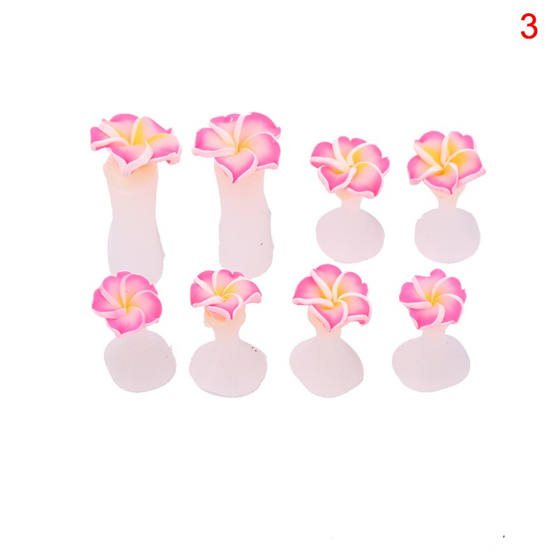 8 stk/sett tå silikon separator pedikyr blomst vanndråpe separator negle fotpleie verktøy nail art verktøy: Burgunder