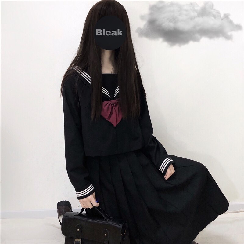 Japanese jK uniform suit female spring retro sweet sailor pleated group + jacket Lolita student two-piece suit