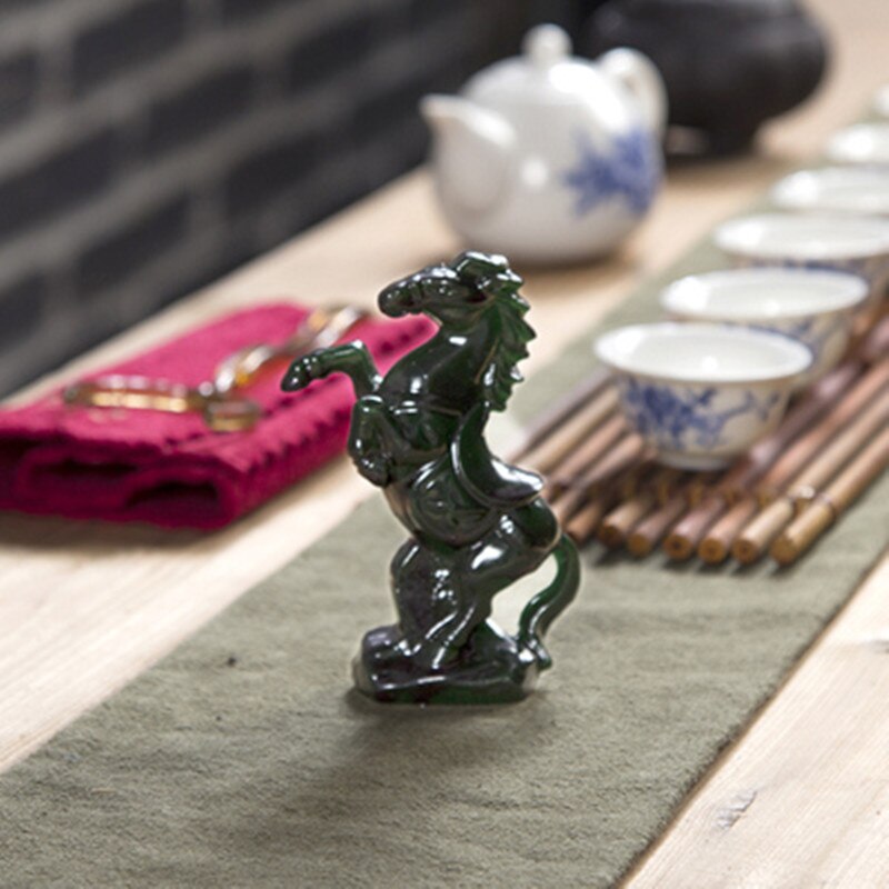 Caballo de Jade que cambia de Color, auténtico caballo de juego para el éxito en la ceremonia del té, accesorios de bandeja de té, adornos del zodiaco