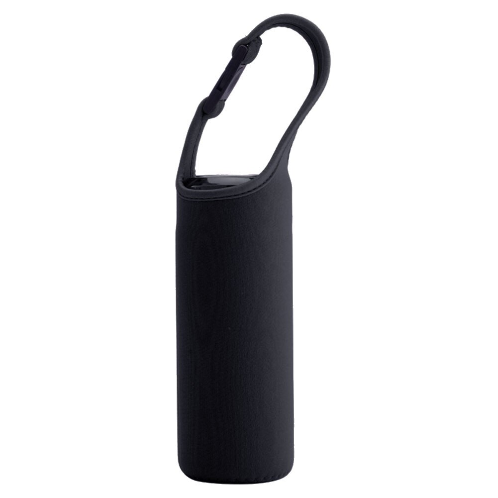 Funda aislante térmica para botella de agua de 500ml, funda protectora para almacenamiento con asa, bolsa aislante portátil: Black