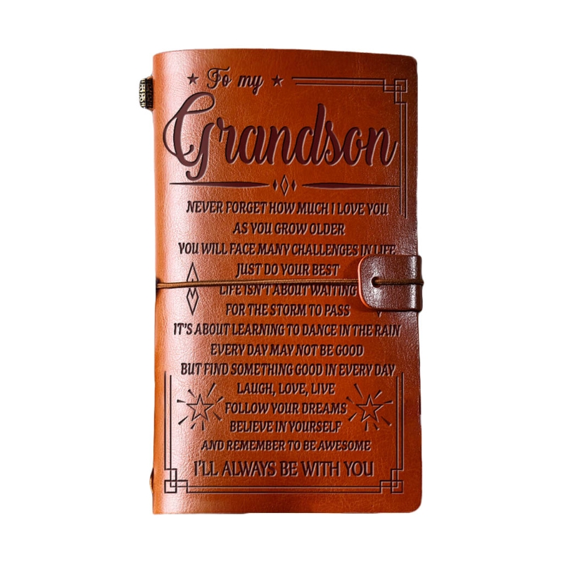 Cuaderno de diario artesanal , diario de cuero grabado, libro de notas para mensaje para mi hija/a mi esposa, bolsillo de escritura a mano: Rojo