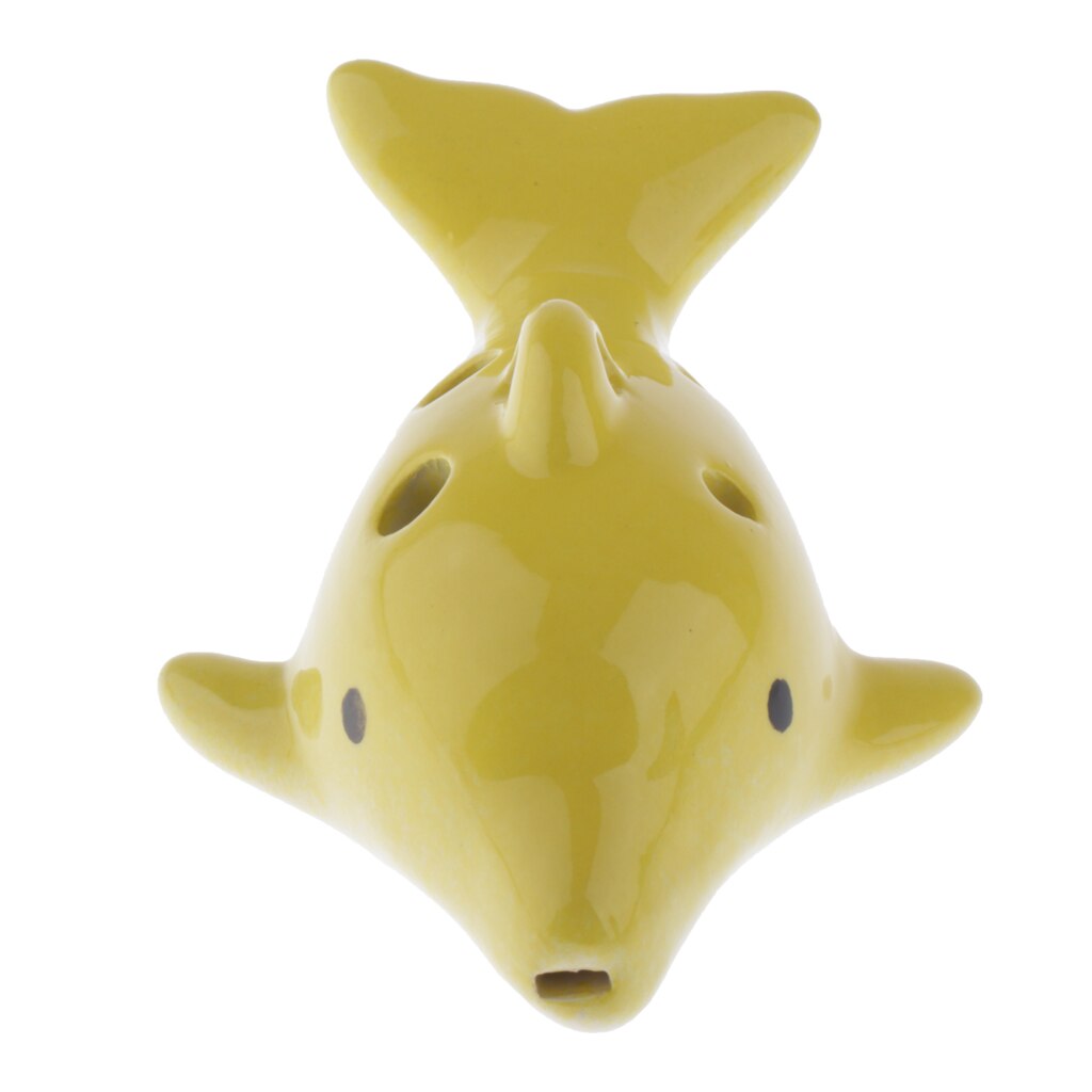 Ocarina 6 Gaten Fluit Porselein Keramische Alto C Kids Speelgoed Muziekinstrument: Yellow