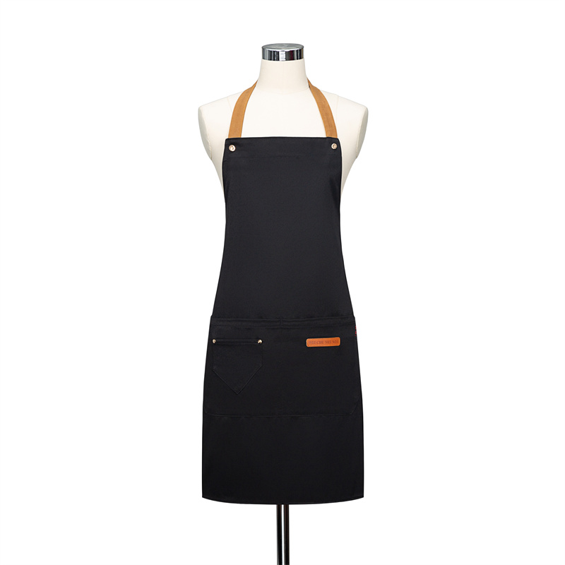 Delantal con de logotipo personalizado, delantales de cocina para hombre y mujer, ropa para hornear Chef en casa, impermeable con bolsillos: Blanco