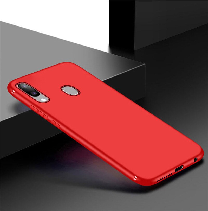 Matte Case For Samsung Galaxy A40 Case Luxury Soft Silicon Full Cover Slim Cover For Samsung Galaxy A40 A 40 A40s A 40S Case: Red