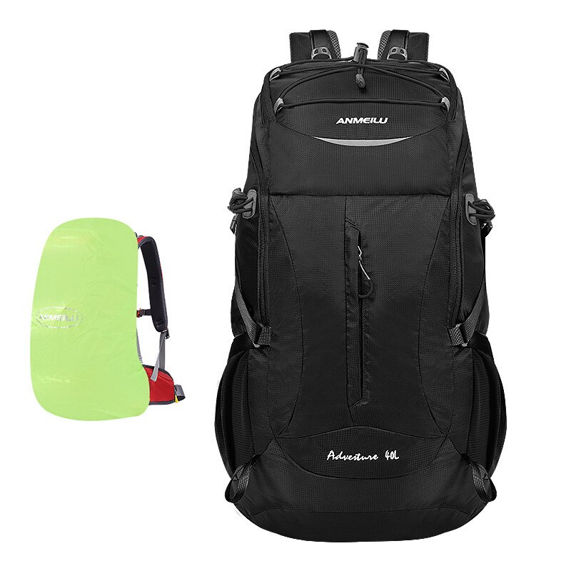 40L Large Waterproof Travel Bags Rucksack Men Nylon Outdoor Camping Hiking Bicycle Sports Backpacks Bag Climbing Backpack: Black Color
