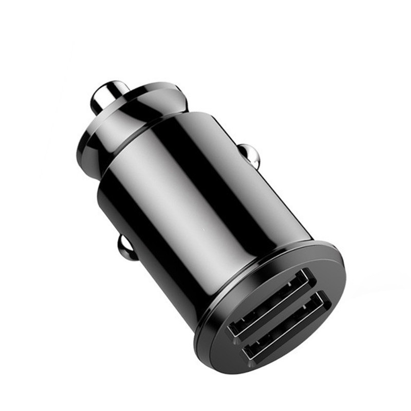 Dual USB Car Phone Charger Adapter in Car Accessories Mini USB Car Charger For Mobile Phone Tablet 3.1A Fast Charger Car-Charger: black