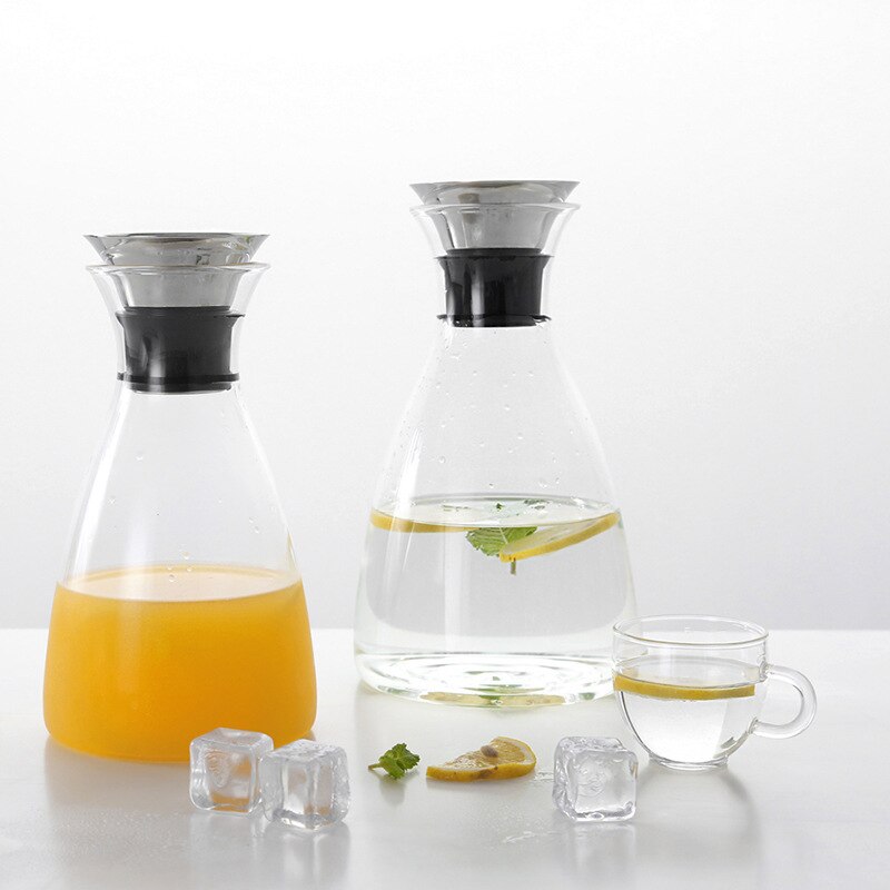 Kaldt vann vannkoker glass flaske kald vannkoker varmebestandig glass juice flaske kan