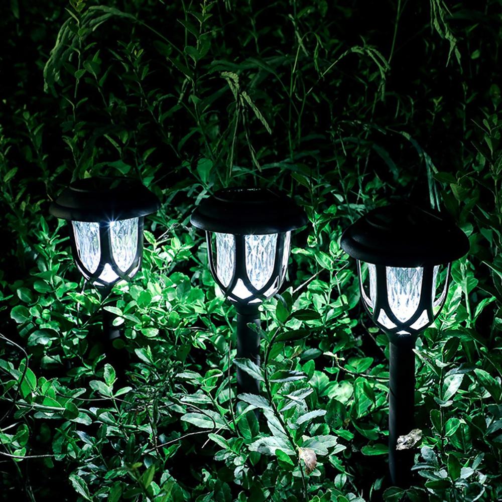 Trappe sti lys sol lamper auto på lyssensor ledede græsplæne lamper til haven gårdhave gangbro dekoration genopladelige strøm lys: Hvid / 2 stk