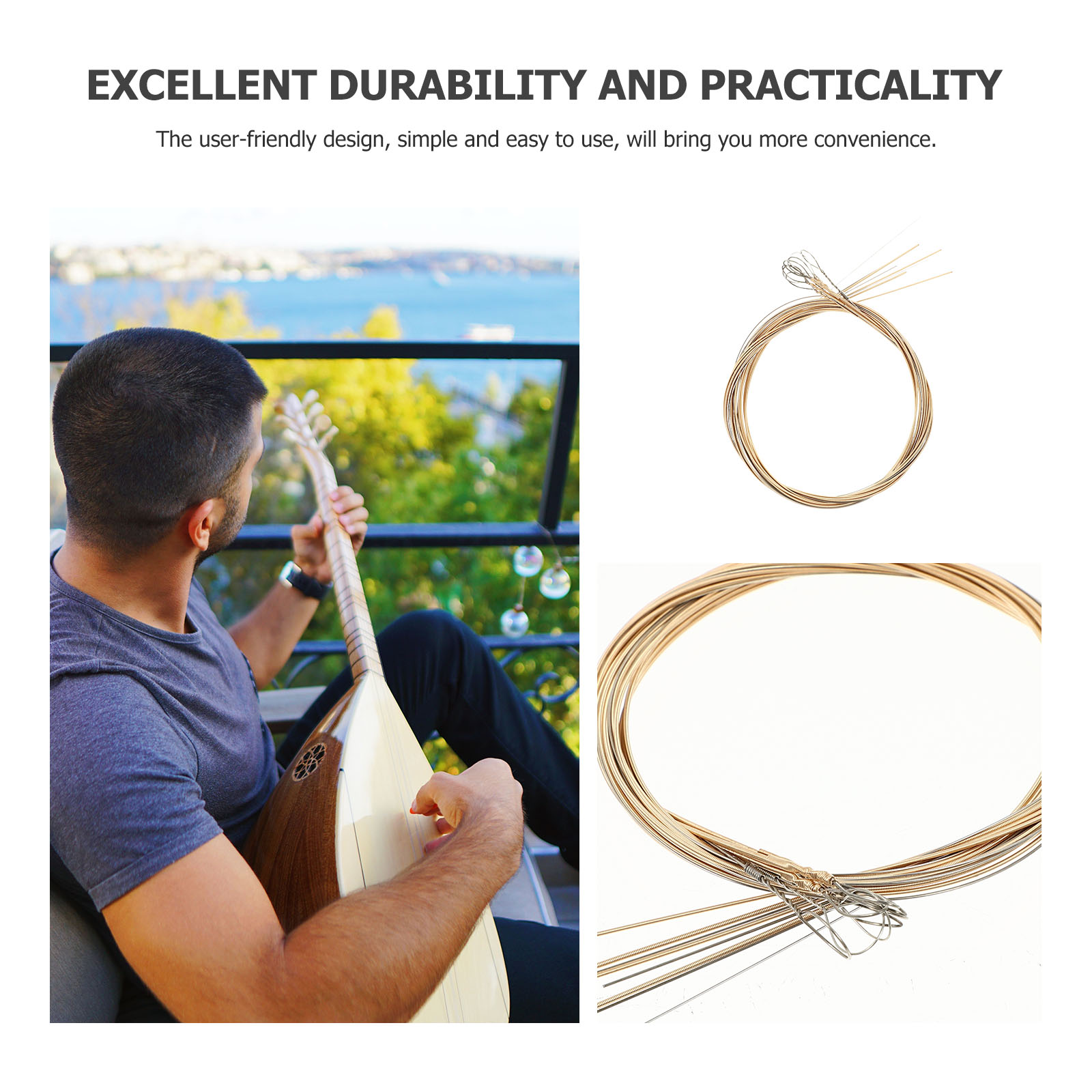 8 Pcs Portable Mandolin Strings Metal Mandolin Strings for Replacement