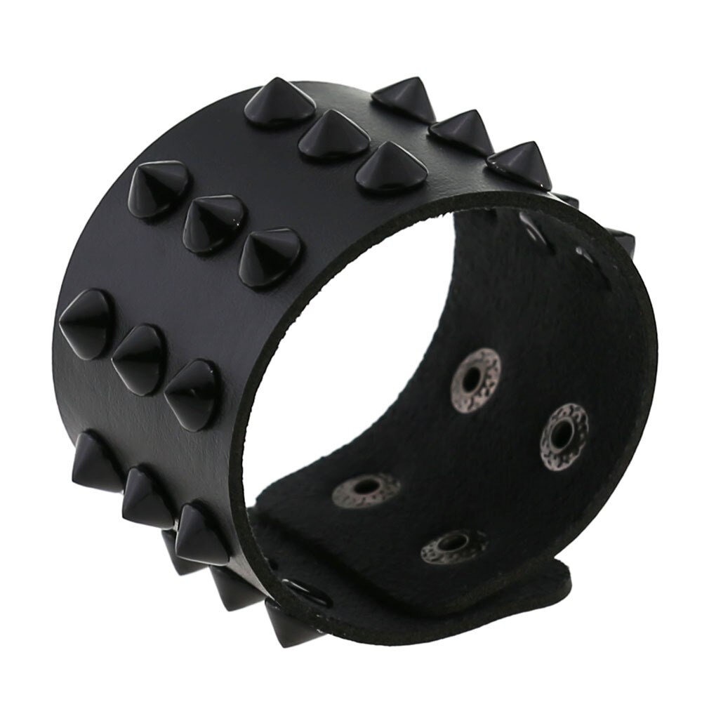 Bracelet gothique Punk Steam pour hommes, noir, blanc, rouge, en cuir pour femmes et hommes, bouton pression, bijoux