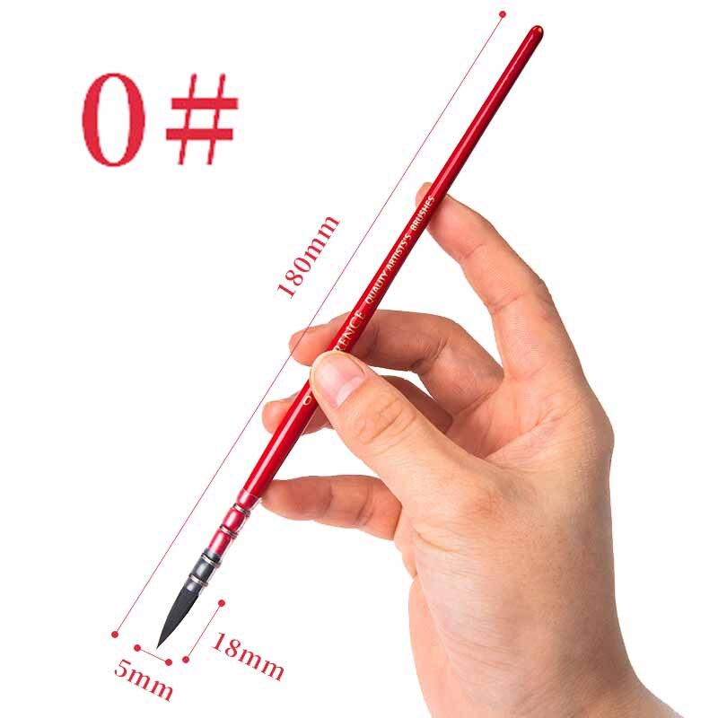Round Squirrel Hair Watercolor Paint Brushes Set Handmade PaintBrush for Art Painting Gouache Wash/Mop Acrylic Brush Supplies: 0
