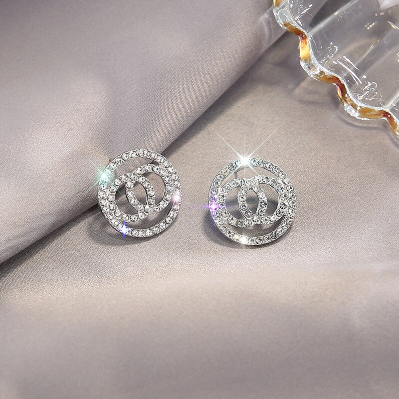Rhinestone Geometrische Stud Oorbellen Voor Vrouwen Meisjes Bijoux Cirkel Earring Partij Sieraden Gold Trendy Oorbellen: 66133