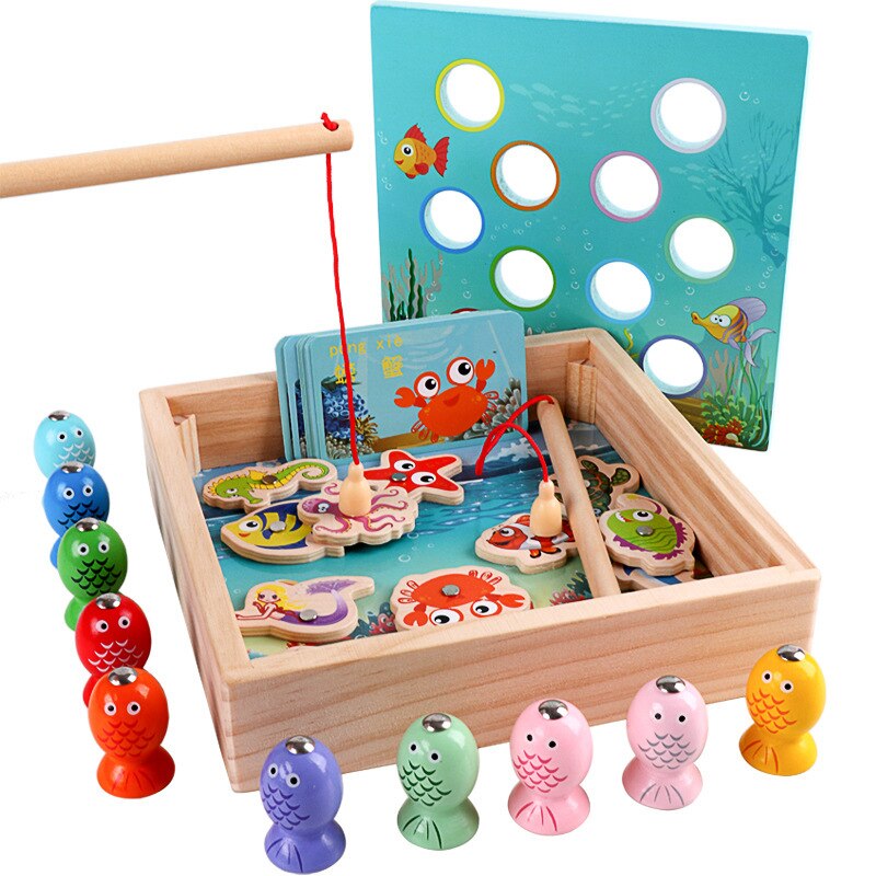 Kinderen Houten Speelgoed Magnetische Spelletjes Vissen Speelgoed Game Kids 3d Vis Baby Kids Educatief Speelgoed Outdoor Funny Jongens Meisje