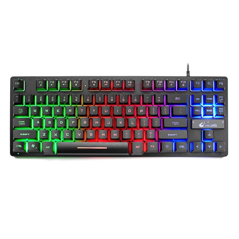 Free wolf-Juego de competición electrónica K16 de 87 teclas teclado con sensación mecánica, cable USB, retroiluminación, soporte impermeable, crater architec