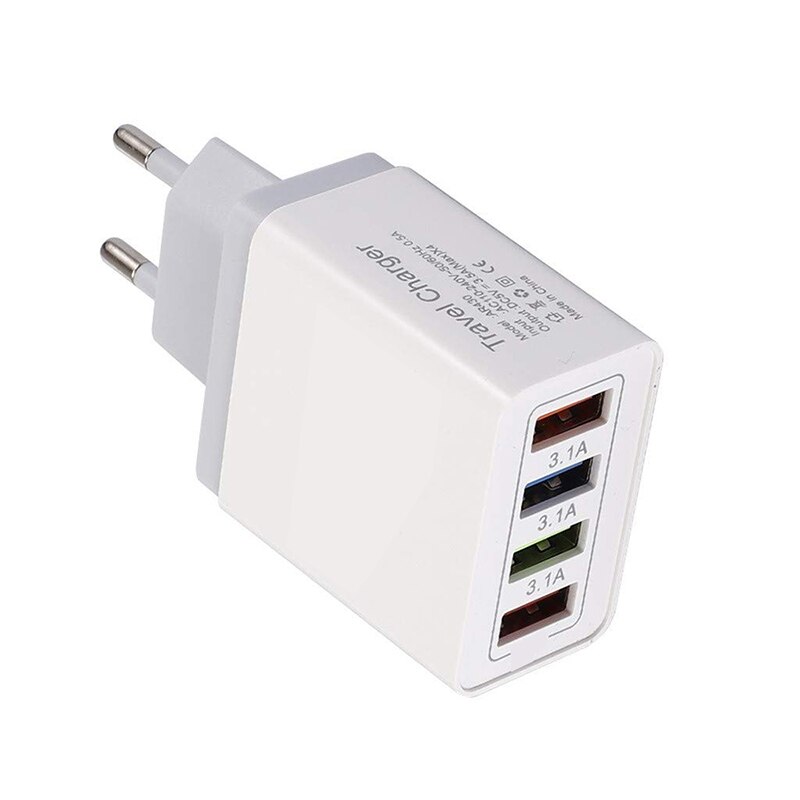 4USB Controllo di Qualità 4.0 Qualcomm Ricarica Rapida 4 3.0 3.1A USB di Ricarica Veloce Adattatore di Alimentazione per Samsung IPhone HTC 4 Porte caricatore del telefono DEGLI STATI UNITI UE: EU Plug / Gray 4 ports