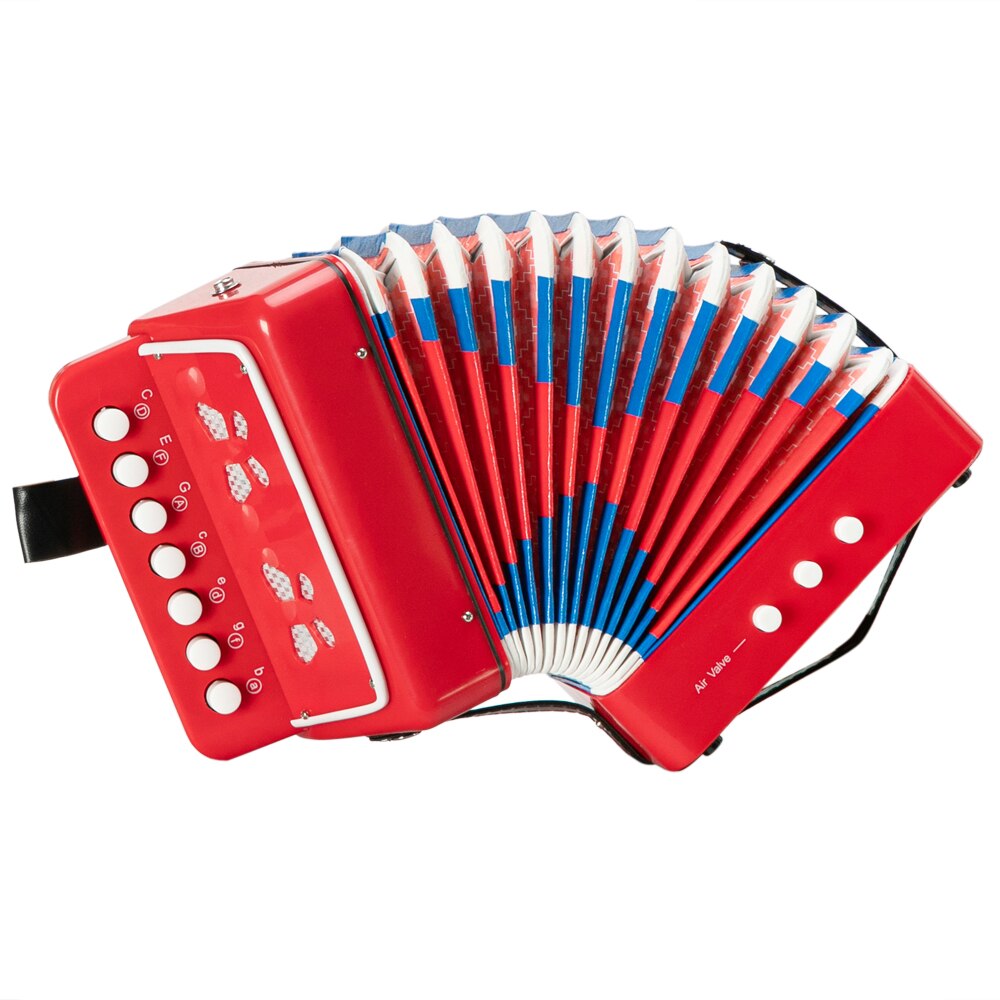 7-Key 2 Bass Kids Accordion Children's Mini Musical Instrument Easy to Learn Music Beginner: Red