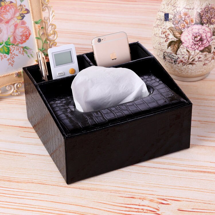 Container Tissue Box Cover Black Cute Small Tissue Box Vintage Leather Hanging Servilleteros Napkin Dispenser EA60ZJ