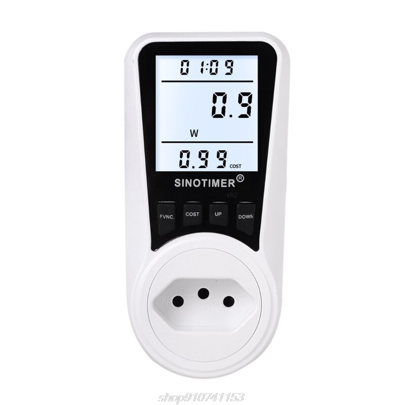 Electricity Usage Monitor Digital Wattmeter AC Power Meter 110V-230V Energy Meter Socket Monitor EU/US/UK/BR A01 21: BR