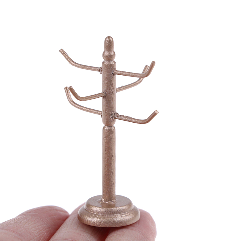 1PCS Dining Room Bar Furniture Decoration Without Cup Mini Dollhouse Wine Cups Wooden Rack Stand Holder Doll House Miniature