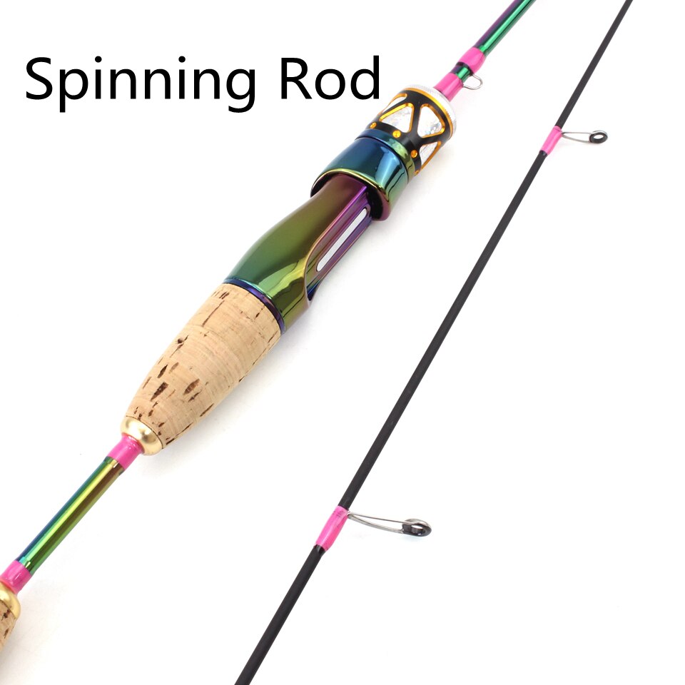 1.68m Colorful Solid Tip Trout Lure Fishing Rod UL Power Ultralight 3-7g Carbon Spinning/Casting Rod Probale Fishing Pole: White