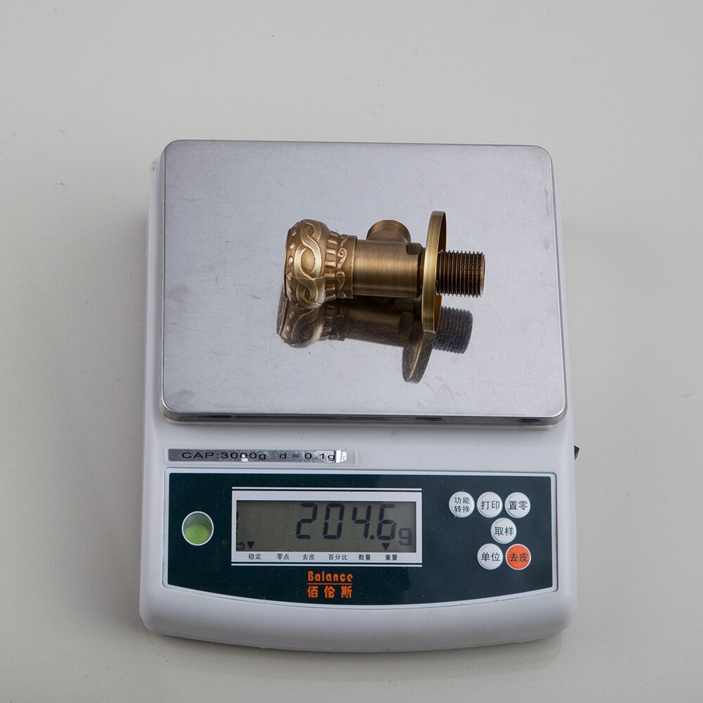 JIENI Solid Brass Antique Brass Bathroom Control Valve Angle Stop Valve 1/2 Male Thread Water Outlet Faucet Accessories