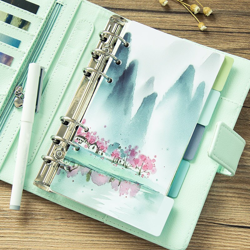 5 Pcs/set Beautiful Landscape Notebook Divider A5 A6 Spiral Notebook Loose Leaf Index Pages Notebook Paper Inside Pages