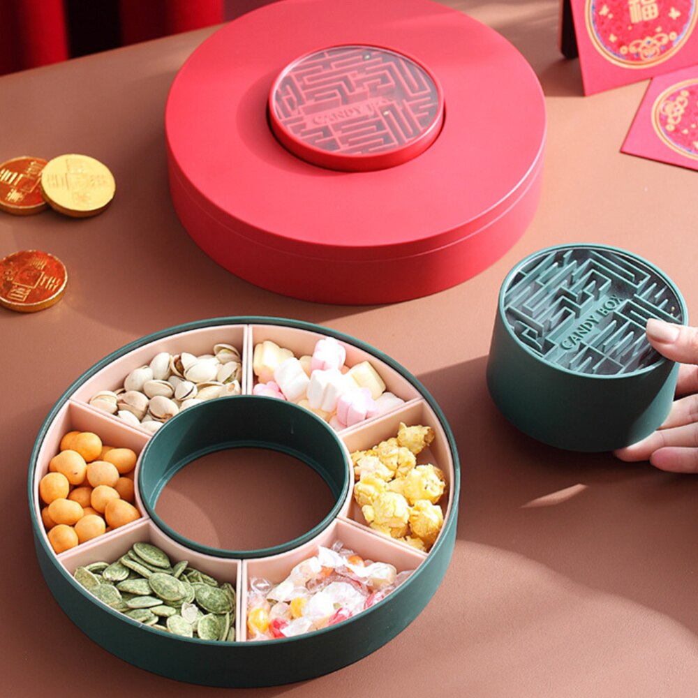 1pc Home Candy Box Compartments Dried Fruit Candy Box Food Storage Plate