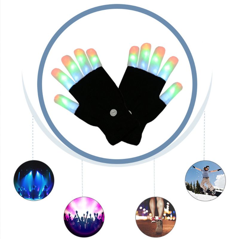 1 paar Halloween Bunte Blinkende LED Finger Handschuhe Geist Festival Grusel Kühlen Spaß Spielzeug Party unheimlich Cosplay Kostüm Profi