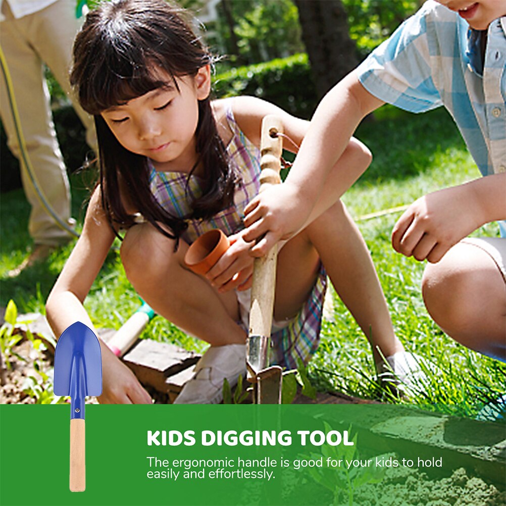 1 Set Garden Digging Tools Kids Garden Tools with Rake Fork Shovel and Trowel