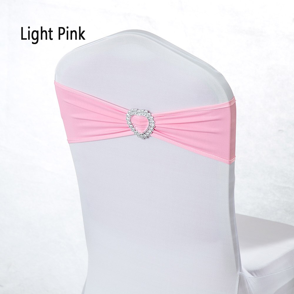 Baby pige dreng dåbsfest yndest pink blå elastisk spandex stol sash bånd hjerte spænde bryllup ceremoni dekoration 50 stk.