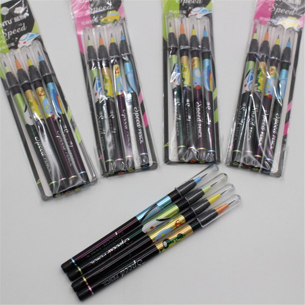 4pcs/set Colorful Non-sharpening Pencils Cute Stationery Pencil Plastic Pencil Student School Stationery material escolar: E