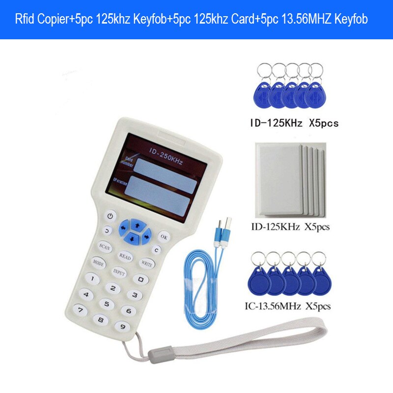 10 Frequency RFID NFC Smart Card Reader Duplicator 125KHz Key fob Reader Writer 13.56MHz Encrypted Programmer USB UID Copier: style 4