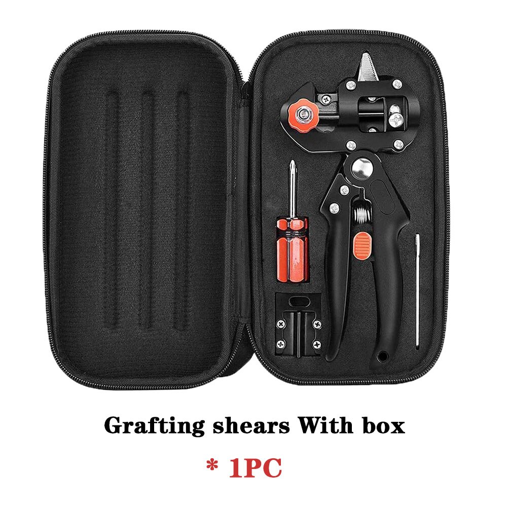 Garden Tools Grafting Pruner Garden Secateurs Sharp Chopper Vaccination Cutting Tree Plant Shears and Graft Film Tape Kits: With box