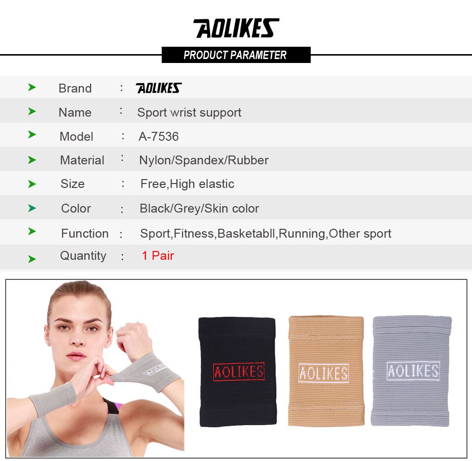 Aolikes Handledsstöd - Unisex - Justerbart Skydd för Basket, Löpning, Träning