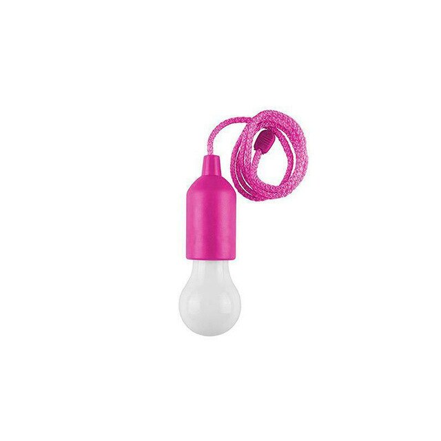 Batteridrevet ledet Hengelampe med Snortrekk - Bærbar ledet Lampe til camping, Hjem, Garasje, Telt: Rosa