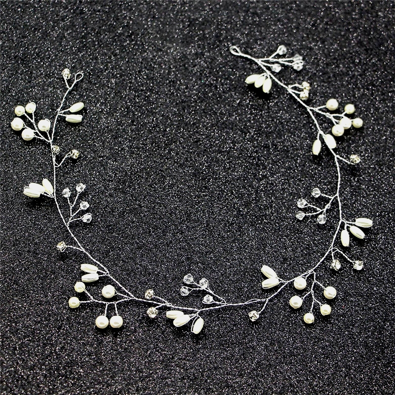 1 Uds. De diademas Vintage con perlas y hojas para novia, tocados para novia, tocado para el pelo de dama de honor