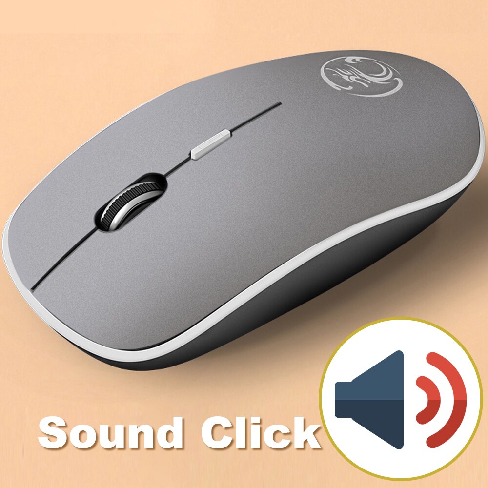 Mouse senza fili Del Computer Mouse Senza Fili 2.4 Ghz Silenzioso Ergonomico Mause 1600 DPI USB Optical mouse Mini Mute del Mouse per il Computer Portatile PC: Sound Gray