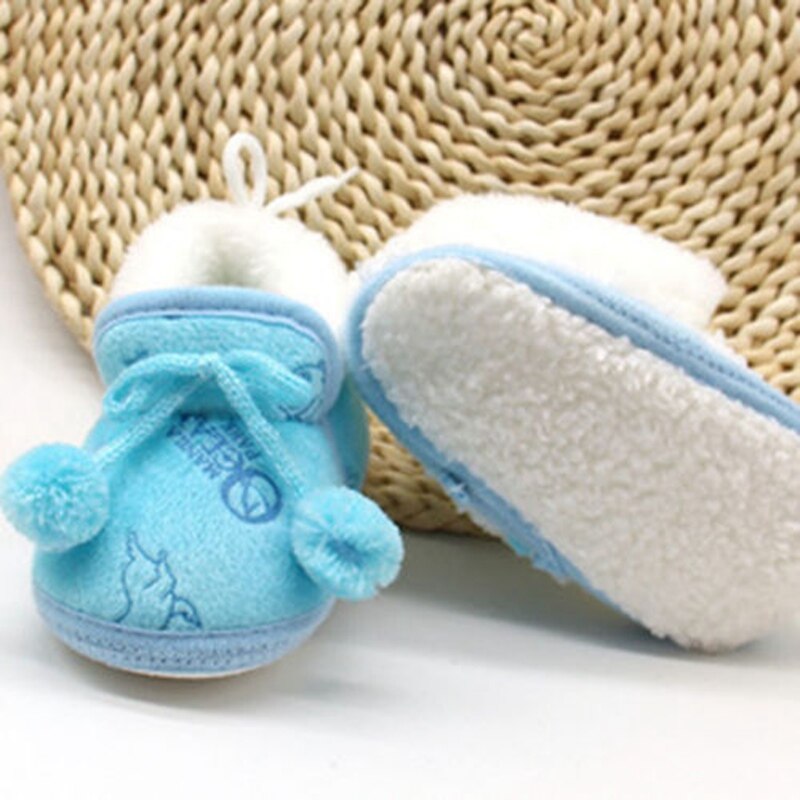 Pasgeboren Peuter Infant Baby Meisjes Effen Hairball Warme Pluche Laarzen Zachte Tong Schoenen Casual Winter