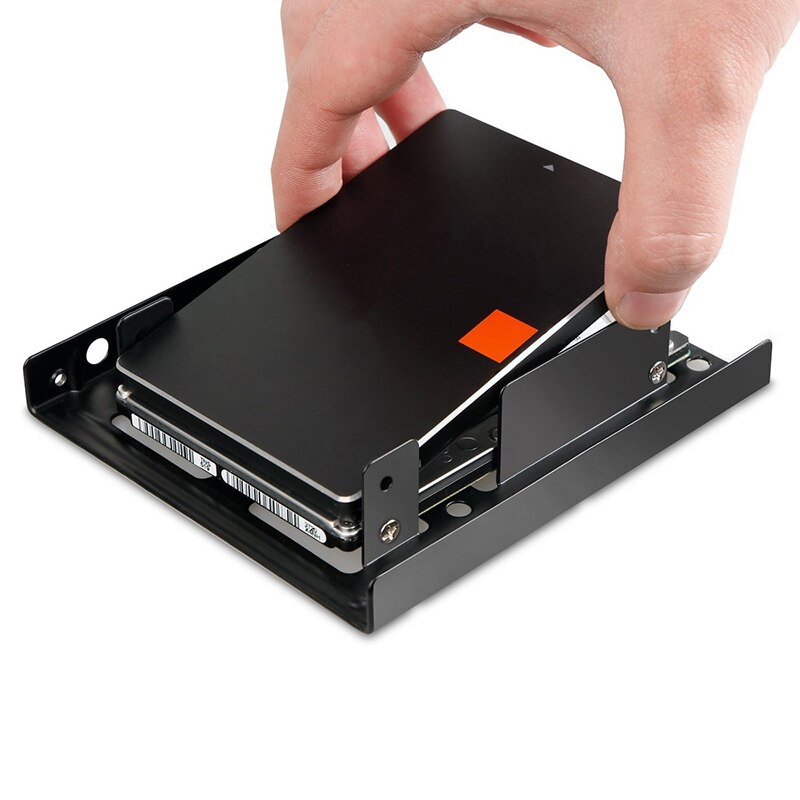 Dupla camada para ssd metal frame 2.5 polegada a 3.5 polegada externo ssd metal montagem kit adaptador suporte durável para satall, sataiii