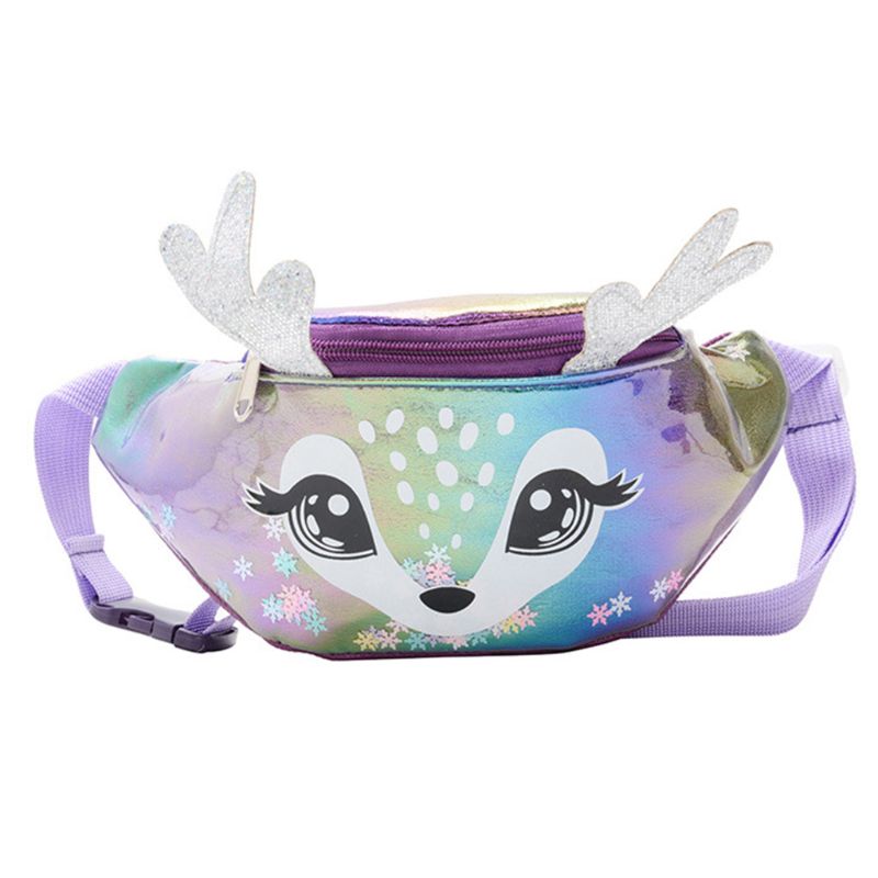 Børn elg print talje fanny pack bæltepose rejse hofte bum skulder taske pung  c6ud