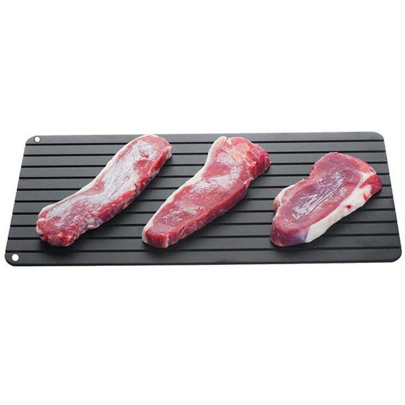 1pc Fast Thawing Plate defrost Tray Metal Plate Defrosting Tray Fast Thawing Frozen Meat Fish Sea Food Kitchen Cook Gadget Tool