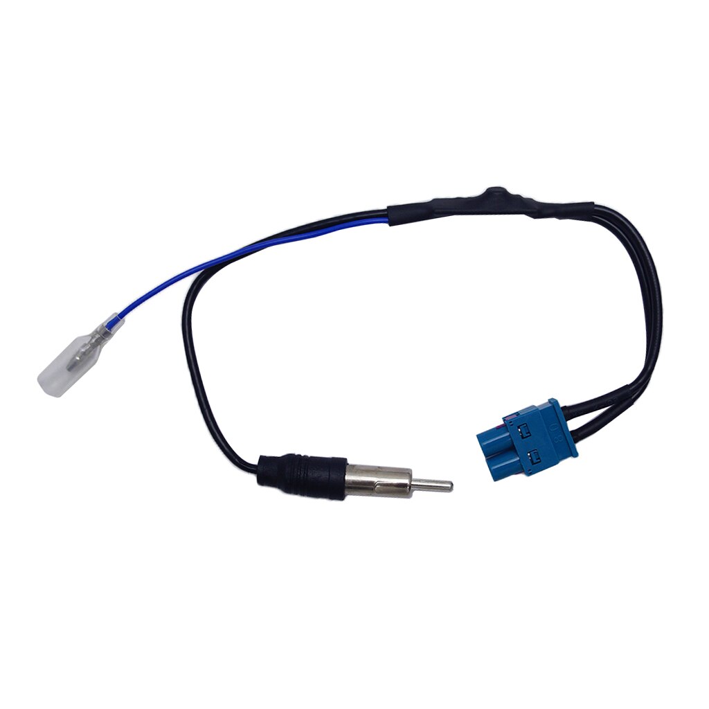 Dual Twin Male Fakra to DIN Male AM/FM Radio Antenna Adapter