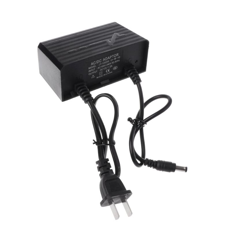 Zasilacz Adapter 12V 2A - Wtyczka UE/USA - Wodoodporny do Monitora Kamery CCTV LX9A