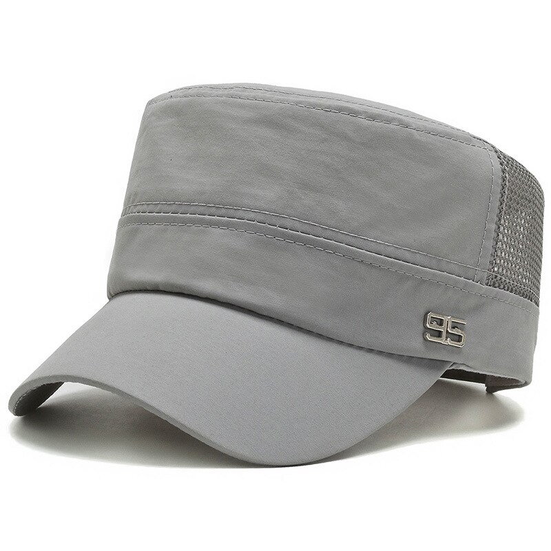 Vintage flad top cap baseball cap trucker sol hat flexfit hat comfy cadet hat: Lysegrå