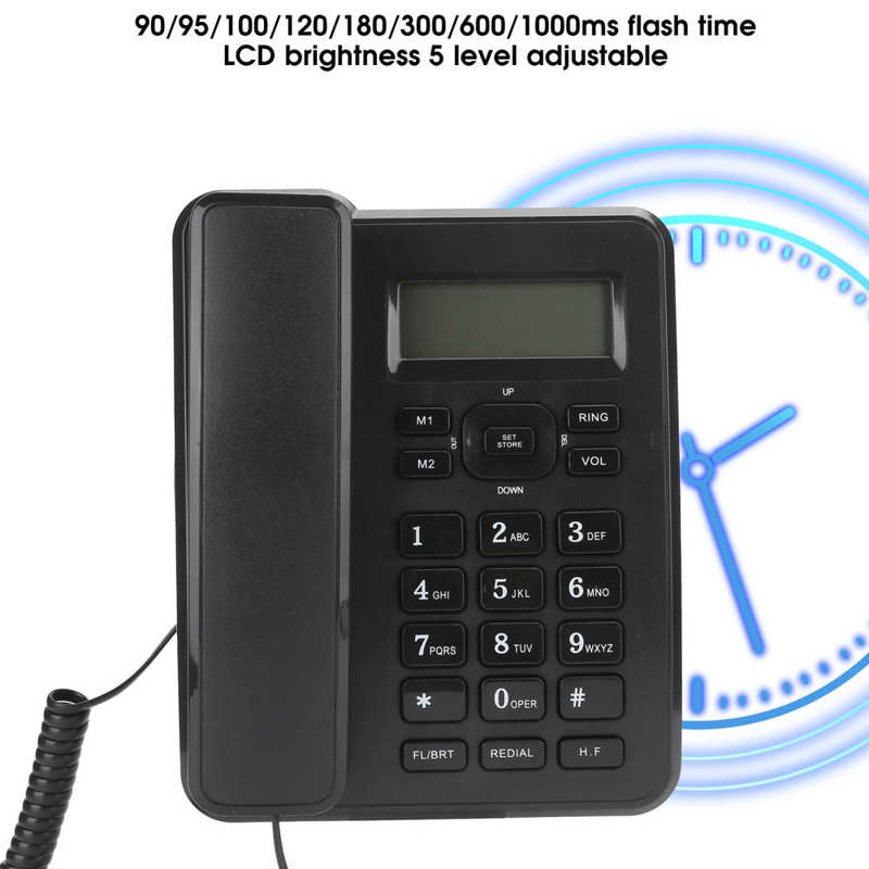 KX-T6001CID Fixed Telephone Home Wired Landline Business Office Corded Desk Phone ABS Home Wired Telephone