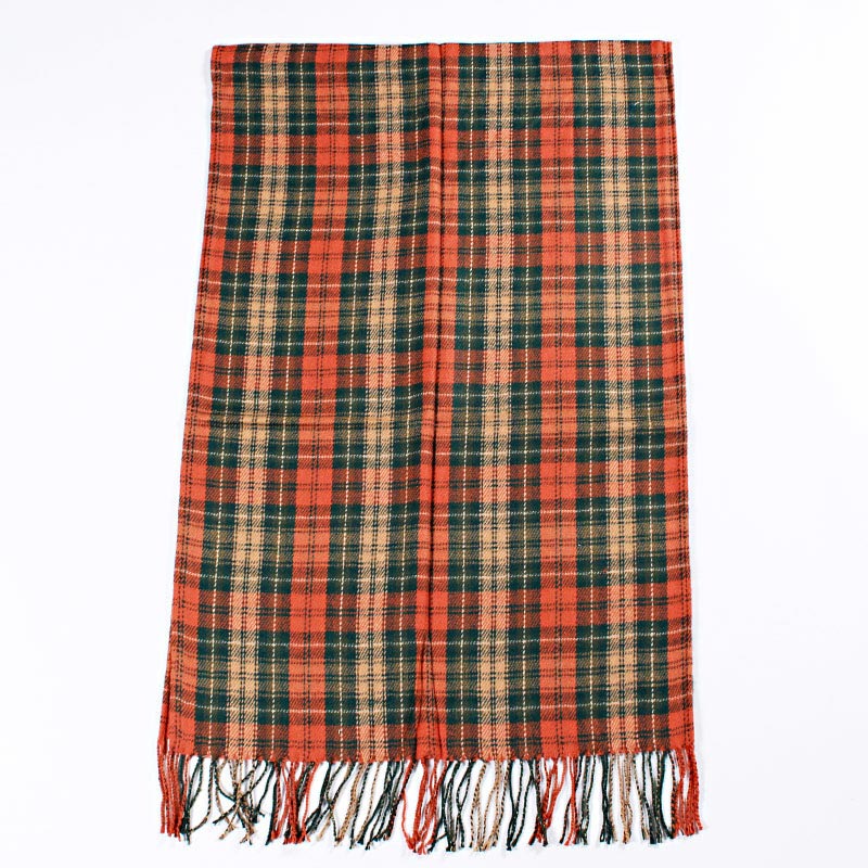 Oversized pashmina kwastjes wintersjaal dames geruite deken sjaal acryl wikkels sjaals kasjmier dames foulard femme sjaals: 1