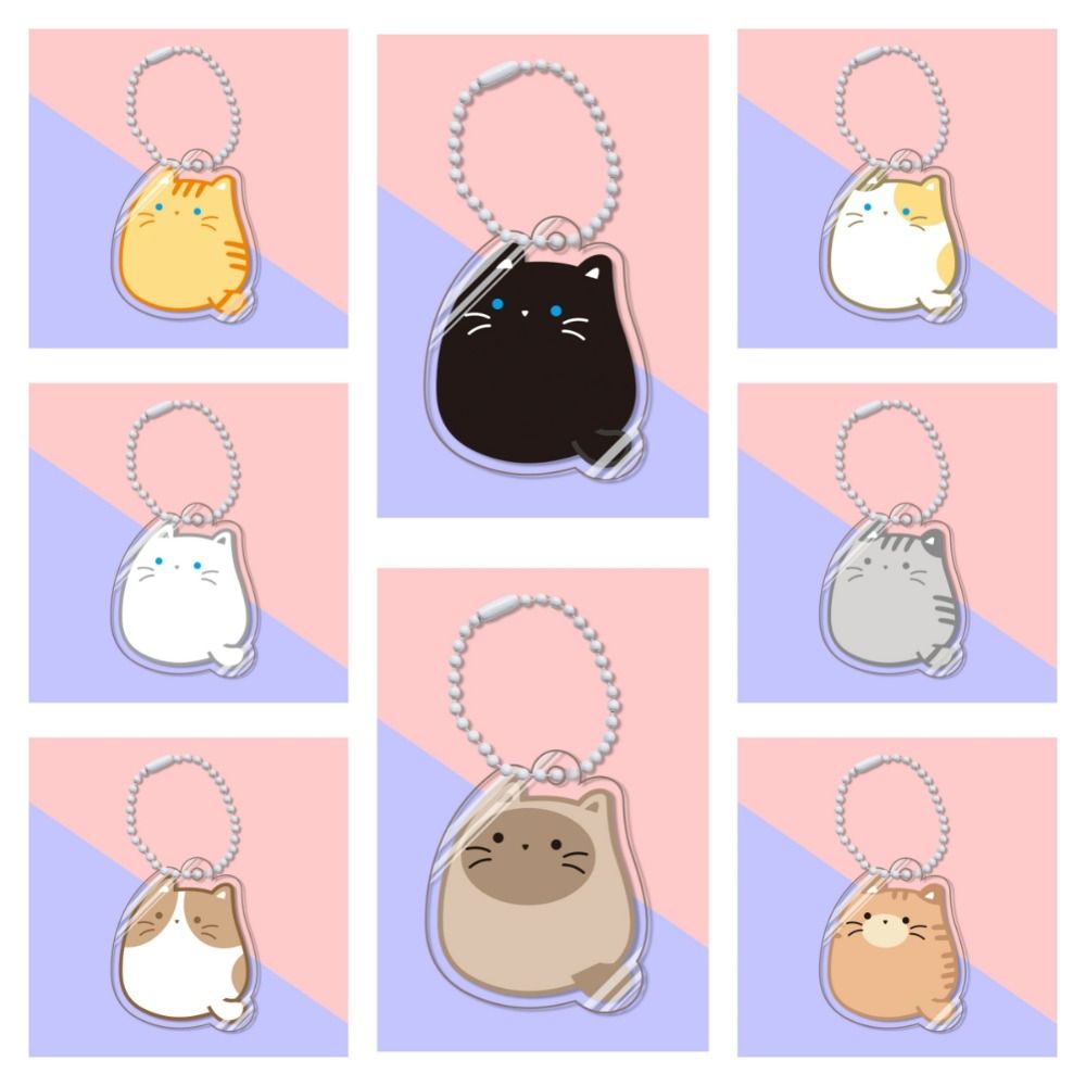 Kawaii Orange Cat Siamese Cat Keychain Calico Cat Ginger Cat Kitty Pendant Cute Acrylic Cat Keyring Couple